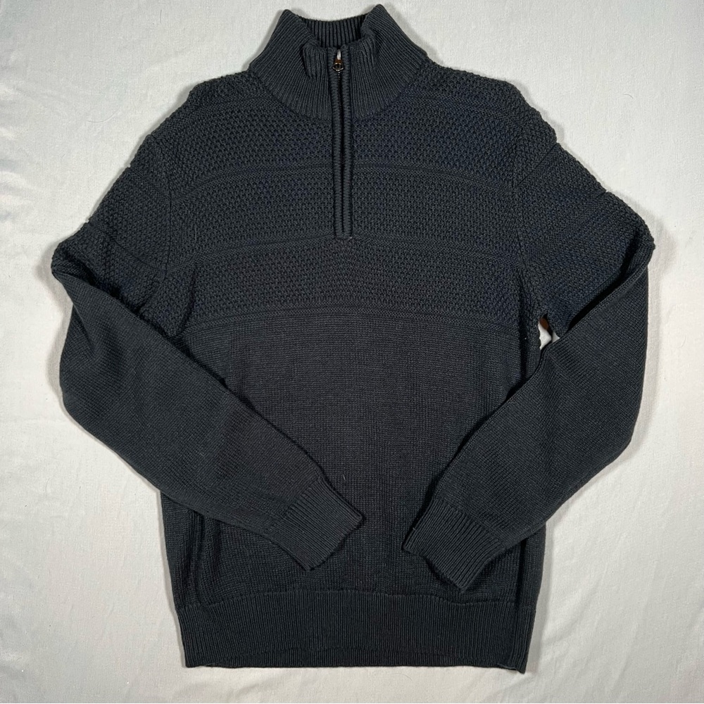 Jack & Jones Premium Fisherman Knit 1/4‎ Zip Sweater Dark Grey Men’s